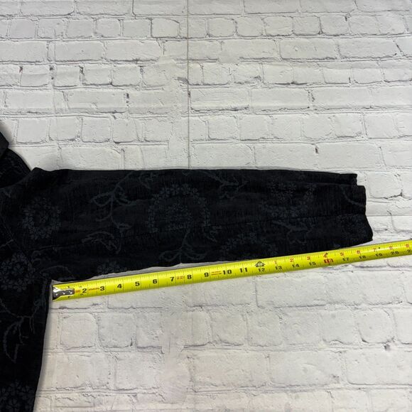 Vintage CMC Tapestry Black Floral Embroidered Coat Jacket Small Artsy C067 -14 - Picture 5 of 16